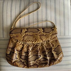 Rare Vintage Original By Caprice Snakeskin Shoulder Purse